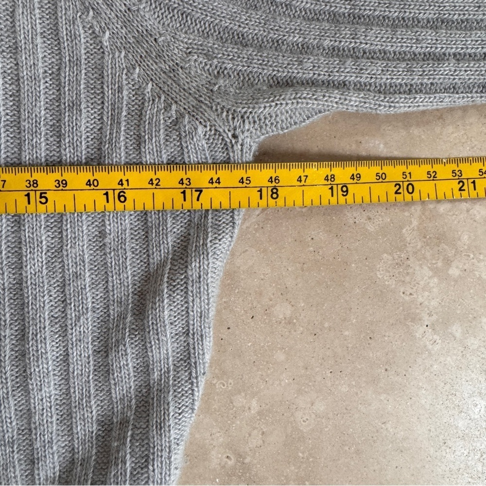 Autumn Cashmere Light Gray Open Front Ribbed Cashmere Cardigan Womens Size S - Picture 10 of 14
